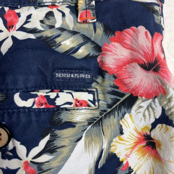 Denim & Flower Shorts Denim Flower Ricky Singh Mens Floral Chino